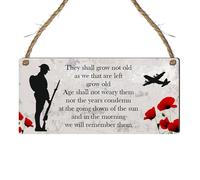 Remembrance Plaque - "They Shall Grow Not Old" Commemorative Memorial Sign - Ideal for Honouring Veterans and Fallen Heroes (Large: 29 cm (H) × 13.5 cm (W))