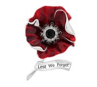 Remembrance Poppies Lapel Pin Red Poppies Flower Brooch Pins Enameled Rhinestones Brooch Memorial Day Gifts For Women Flower Pin