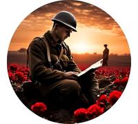 Remembrance Poppy Day Suncatchers 5 Designs, made on clear acrylic which emulates a glass effect. (Design 4)