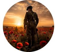 Remembrance Poppy Day Suncatchers 5 Designs, made on clear acrylic which emulates a glass effect. (Design 3)