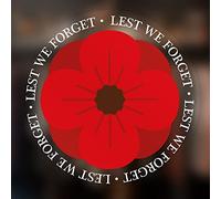Remembrance Window Sticker for Home and Shops - Poppy Day Window Stickers - Lest we Forget Window Sticker