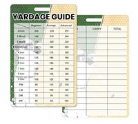 Remerabel 2pcs Golf Quick Reference Distance Card - Club Range Estimation Cheat Sheet for Seasoned, Average & Beginners