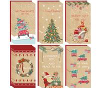 Remerabel 6 Set Rustic Christmas Money Gift Card Holders Assortment With Envelopes 4.5 x 8.3 inch Merry Christmas Holiday Greeting Card of Holiday Birthday Present Packaging