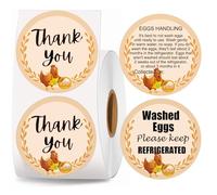 Remerabel Farm Fresh Eggs Carton Direct Thermal Labels 2Inch Colorful Round Chicken Duck Quail Eggs Packaging Thermal Stickers for Farm-to-Table Packaging, Business, Retail Display 200Pcs