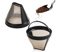 Remerry 2 Pack Reusable #4 Golden Permanent Coffee Filter Compatible with Braun, KRUPS, SAVOY, DeLonghi 12 cup Coffeemaker & More, Fits Coffee Makers Series 7 & Series 9