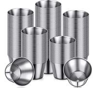 Remerry 200 Pcs Metal Sauce Cups Individual Salsa Metal Ramekins Dipping Stainless Steel Sauce Cups Bulk Salsa Bowl Round Condiment Ramekins (2.5 oz)