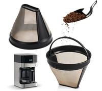 Remerry 2Pcs Coffee Filters #4, Compatible with Braun Coffeemaker, Reusable Cone Coffee Filters for 12 Cup Drip Coffeemaker, Fits Series 7, Series 9
