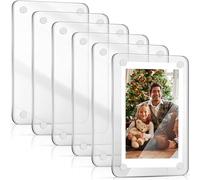 Remerry 6 Pcs Acrylic Magnetic Photo Frame Mini Picture Frame Double Sided Clear Fridge Magnetic Display for Film Photos Cards Stamp Family Friend Holiday Gift, 2.36 x 3.54 Inch