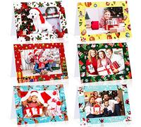 Remerry Christmas Photo Frame Cards 72 Pack Christmas Picture Frame Greetings Cards with White Envelopes for Holiday Party Classroom Home(Diverse Style)