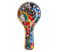 Remerry Mexican Talavera Pottery Ceramic Spoon Rest Multicolor Kitchen Cooking Utensil Rest for Counter and Stove Home Mexican Kitchen Gifts Dishwasher Safe Housewarming Accessory