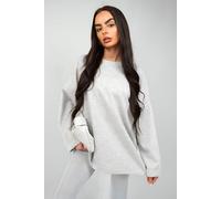 Remi Oversized Long Sleeve Sweatshirt Top IKRUSH Grey One Size