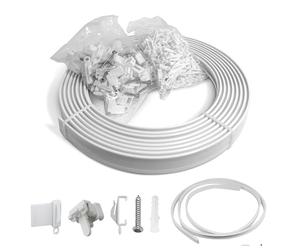 REMI TOOLS LTD 4.5 Meter/ 15 FT Plastic Curtain Track Glider Rail For Straight And Bay Windows White (18 Bracket, 8 End, 56 Gliders, 18 Screws)