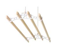 REMI TOOLS Traditional Kitchen Airer Pulley Dryer Kit with 4 Wood Laths Slats 1.5M Victorian Edwardian Clothes Horse Creel Airer Dryer Kitchen Rack Ceiling Pulley Laundry Drier (White, 4 slats)