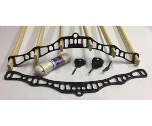 REMI TOOLS Traditional Kitchen Airer Pulley Dryer Kit with 6 Wood Laths Slats 1.8M Victorian Edwardian Clothes Horse Creel Airer Dryer Kitchen Rack Ceiling Pulley Laundry Drier (Black, 6 slates)