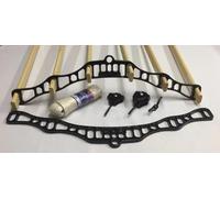 REMI TOOLS Traditional Kitchen Airer Pulley Dryer Kit with 6 Wood Laths Slats 2.4M Victorian Edwardian Clothes Horse Creel Airer Dryer Kitchen Rack Ceiling Pulley Laundry Drier (Black, 6 slats)