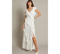 Remi V-Neck Ruffle Maxi Wedding Dress Ivory Monsoon Ivory 12