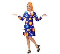 Remimi Halloween Costume Magic School Bus Ms Frizzle Cosplay Peter Pan Collar Science Teacher Space Holiday Dress Blue L