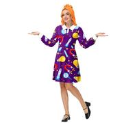 Remimi Halloween for Women Dress Peter Pan Collar Miss Frizzle Science Teacher Costume Magnet Holiday Party Cosplay 2XL