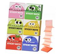 Reminder Notes Pack Assorted Fruit Characters Pull-Out Paper Boxes 3x3inch for Desk Planning Notebook Marking School Reviews Message Keeping Fruit Memo Pads Colorful Note Boxes Pull Out Sticky Pad