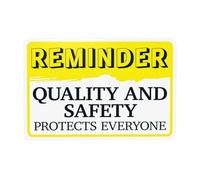 Reminder Quality and Protects Everyone Warning,Slogan Security Metal Signs for Home Busines Outdoor Indoor Road Yard Garage Street Wall Caution Decor 12 x 8 Inch