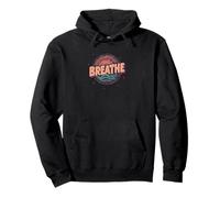 Reminder To Breath, Retro, Mindfulness Pullover Hoodie