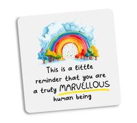 Reminder You Are A Truly Marvellous Human Being Coaster - Friendship Gift, Thank You Gift, Positivity, Rainbow bestie quote