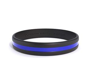 Reminderband Thin Blue Line Bracelet - Silicone Police Wristband (Medium)