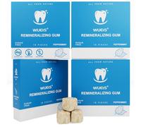 Remineralizing Gum with Xylitol Hydroxyapatite - Natural Mastic Mint Peppermint Chewing Gum for Oral Care - Sugar Aspartame Plastic Dye Gluten Free - 72 Pieces