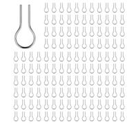 Remingtape 200 Pieces High Temperature Nichrome Wire Jump Rings R Shaped Hanging Burning Needle Nichrome Hooks for Hobbyists