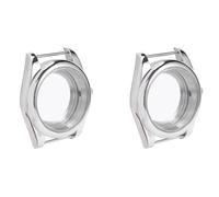 Remingtape 2pcs 39Mm Stainless Steel Polished Case Sapphire Glass Fit NH35/NH35A NH36/NH35A Movement,Transparent Back Cover
