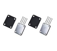 Remingtape 2X 70S 4-Bolt Guitar Neck Plate Neckplate with Screws (Silver)