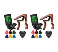 Remingtape 2X Guitar Capo Tuner Fit for Ukulele Violin Electric Acoustic Guitar with Picks and Pick Holder Guitar Accessories