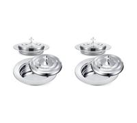 Remingtape 2X Silver Communion Set with Lid, Stainless Steel Bread Tray Plates for Churches, Holy Communion Tray with Cover, Church