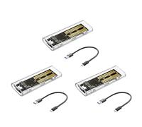 Remingtape 3X M2 SSD Case M.2 NVME SSD Enclosure Portable USB3.1 Type-C SSD Transparent Hard Disk Case 5Gbps for PC