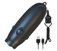 Remingtape Black USB Rechargeable Electronic Whistle with 3 Tones, Adjustable Volume for Coaches and Referees