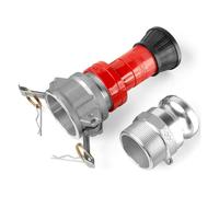 Remingtape Fire Hose Nozzle,2In NPSH HeavyDuty Industrial Fire Hose Constant Flow Fog Nozzle with 2Pc 2In Camlock Fitting Coupling