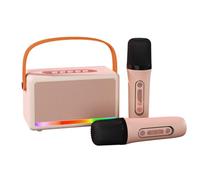 Remingtape Karaoke Machine for Kids Adults Mini Portable Bluetooth Karaoke Speaker with Wireless Microphone LED Light for Banquet,D