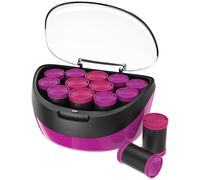 Remington Heated Hair Rollers, Set of 12 Velvet Flocked Rollers, H5670 | Create Voluminous Curls with 12 Jumbo Rollers in 35mm and 40mm sizes, Wax Core, Pink/Black, Includes Pins and Clips
