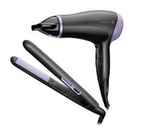 Remington Hair Straightener and Hair Dryer (Hair Care Gift Set: Slim Ceramic Hair Straightener and 2000W Hair Dryer with Concentrator) Style Essentials D3016GP