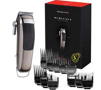 Remington Hair Trimmer [Vintage Design] Heritage (Performance Pro, Washable Stainless Steel Blades, Adjustment Lever, 11 Combs 1.5-25mm, Mains/Wireless-Lithium Battery) Trimmer HC9100