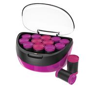 Remington Heated Hair Rollers (Set of 12 velvet flocked rollers in 2 jumbo sizes (35mm & 40mm), Ceramic and Ionic Technology, Wax core, 12 pins and clips included, pink/black) H5670