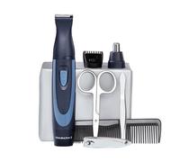 Nose and Ear Trimmer 13 Piece Travel Kit (3 attachments: Rotary nose and ear attachment, 1-5mm detail trimmer & comb attachment, Battery Operated,