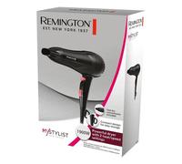 Remington Fast Dry Hair Dryer [Powerful 1900W Performance] (Ionic & Ceramic Technology, Cool Shot, Lightweight & Compact Design) Black/Pink D2000