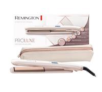 Remington ProLuxe Hair Straightener (1-Pass Straightening, Ceramic, Lightweight, Easy Gliding, LCD Screen, 9 temperature settings from 150 to 230°C, pouch) S9100 Hair Straightener