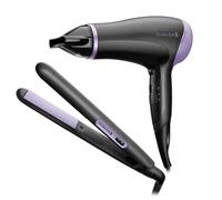 Remington Hair Straightener and Hair Dryer (Hair Care Gift Set: Slim Ceramic Hair Straightener and 2000W Hair Dryer with Concentrator) Style Essentials D3016GP