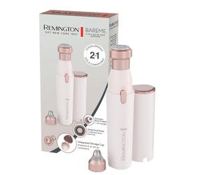 Remington Women's Face Shaver [2 in 1: Face Shaver and Eyebrow Trimmer] BareMe (Waterproof, Upper Lip, Chin and Cheek Hair Removal, Battery, USB-C, Brush and Cap) WFS200