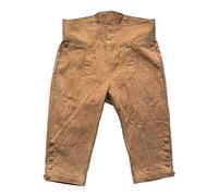 ReminisceBoutique Mens Colonial Knee Linen Breeches 18th Century Pants Fall Front Style, Muddy, Small