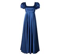 ReminisceBoutique Regency Dresses for Women Bridgerton Dress Jane Austen Ball Gown Empire Waist, Blue, 8