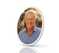 Reminoria 4.8" Oval Personalized Ceramic Photo Tile, Waterproof Memorial Picture for Gravestones, Headstones & Cemetery Tributes