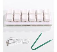 RemixAst 2-Key for MINI Mechanical Keyboard with Programmable Macro Shortcuts, Hot-Swappable Switches, Compact USB Keypad Compatible with for Windows, for Mac and for Linux for Editing(White Energy)